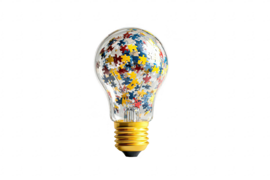 Puzzle Pieces in a Lightbulb