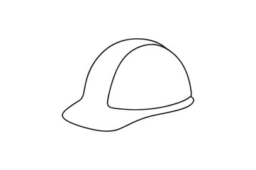 Fototapeta premium Hard hat continuous one line drawing minimalism design