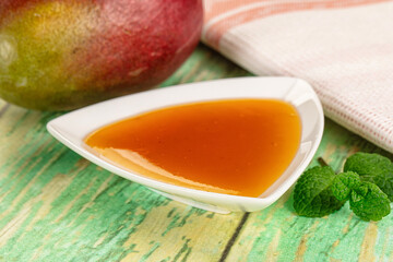 Sweet dessert orange mango puree