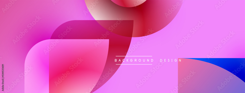 Poster Abstract fluid shapes, pinks, blues blend. Modern design, gradient effect creates dynamic visual texture. Background element.