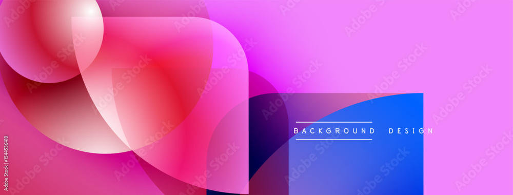 Poster Abstract flowing shapes, vibrant pinks, blues create dynamic gradient background. Modern design element for digital projects.