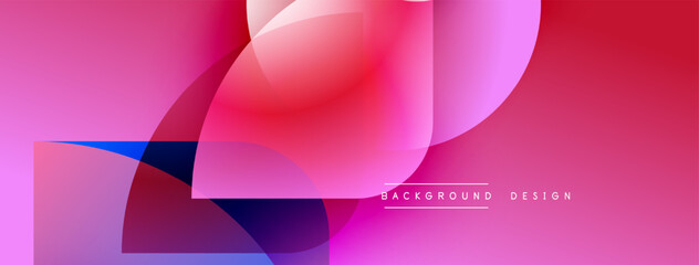 Abstract gradients overlap, creating dynamic visual effect. Pink, purple, blue hues blend smoothly. Modern design element for backgrounds.