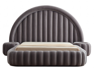Gray Velvet Upholstered Bed (1)