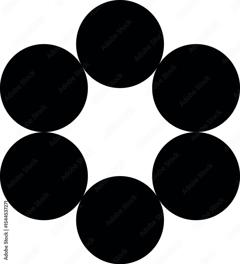 Aufkleber illustration of black circles simple geometric pattern design element vector illustration graphic de