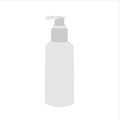 Minimalist Empty Cosmetic Pump Bottle on White Background
