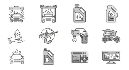 automotive icons set