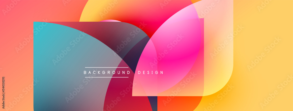 Aufkleber Abstract colorful shapes overlap. Gradient hues create dynamic visual effect. Modern design element for backgrounds, presentations.