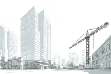 Cityscape under construction