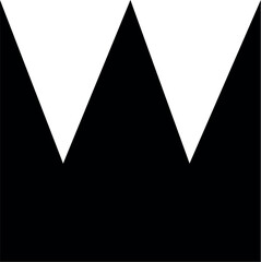 Illustration of vector black crown graphic design element for logo icon or decoration and royalty symbol design icon vector