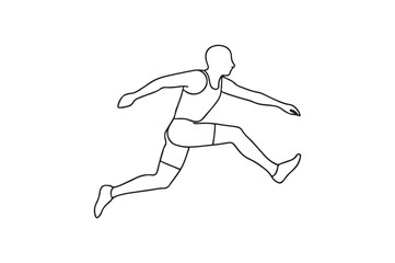 Triple Jump continuous one line drawing minimalism design