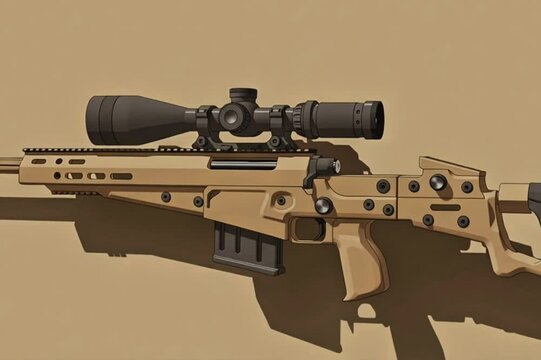 Modern Tactical Sniper Rifle on Clean Background