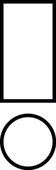 Illustration of exclamation point vector icon symbol sign attention mark warning danger caution alert error rectangle circle shape 100 vector
