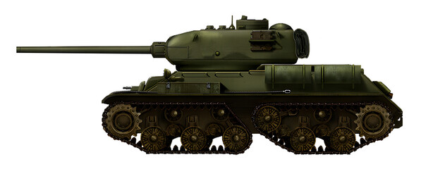 T-34-85T4 (Alternative T-34-85 tank, based on a chassis with tandem tracks) © Tikros
