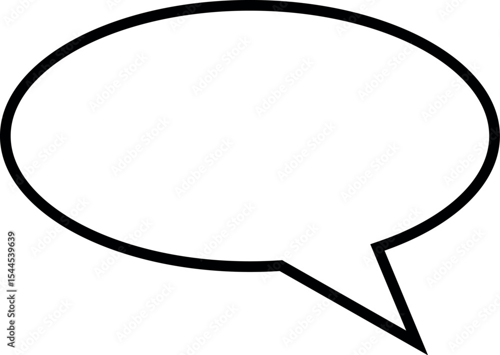 Poster illustration of outline speech bubble vector graphic for communication and messaging design projects