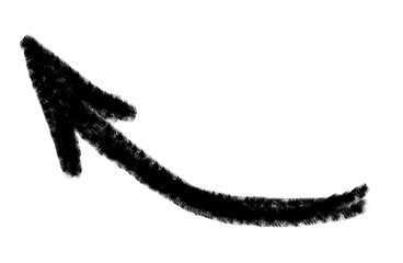 Doodle grunge arrow vector icon. Grunge arrow design art brush, grunge arrow paint curve.