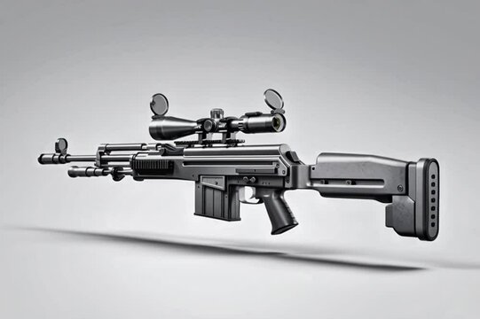 Modern Tactical Sniper Rifle on Clean Background