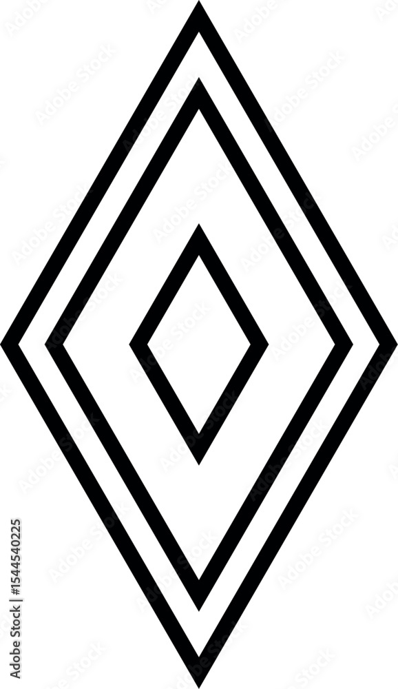 Poster illustration of diamond shape vector graphic design element with outline drawing for geometric art a