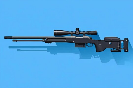 Modern Tactical Sniper Rifle on Clean Background