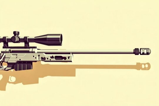 Modern Tactical Sniper Rifle on Clean Background