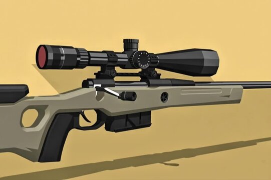 Modern Tactical Sniper Rifle on Clean Background
