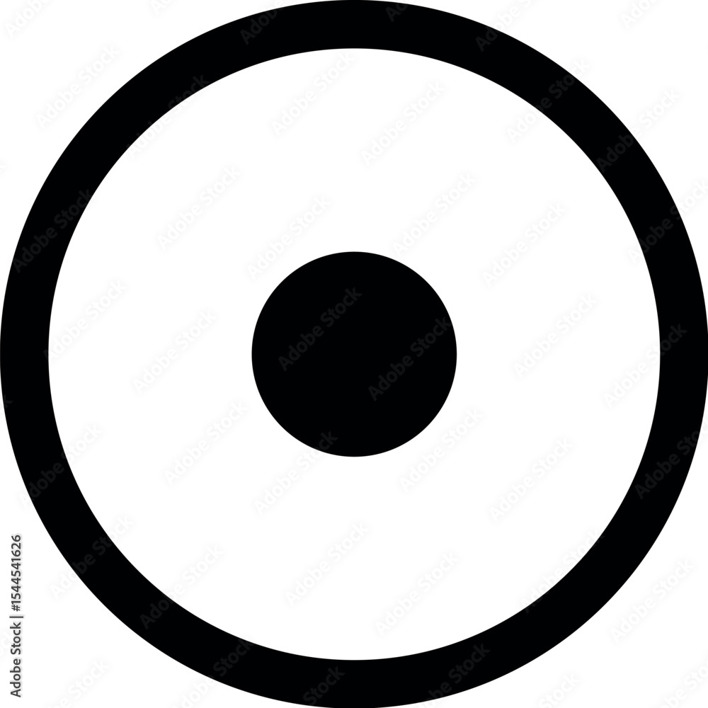 Poster illustration of black circle with dot vector graphic for simple design elements and minimalist art p