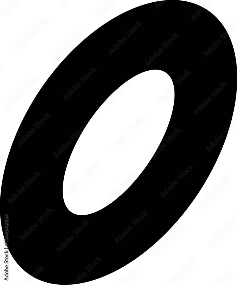 Poster illustration of black elliptical shape graphic vector design element for logo or abstract art illust