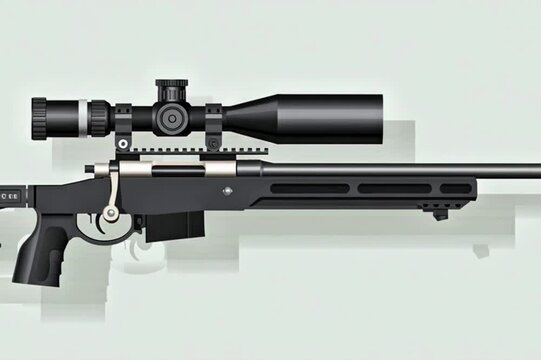 Modern Tactical Sniper Rifle on Clean Background