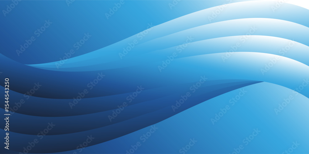 Poster an elegant abstract background with a gradient of deep blue to lighter blue, featuring a subtle, wav