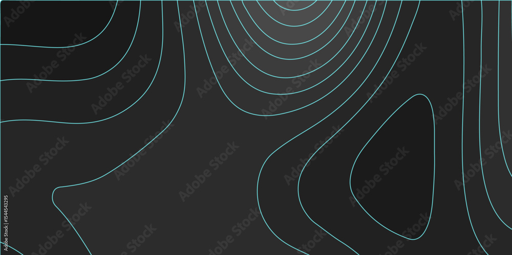 Poster abstract blue black background with topographic line map pattern. abstract wavy and curved lines bac