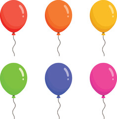 colorful flat illustration balloon set