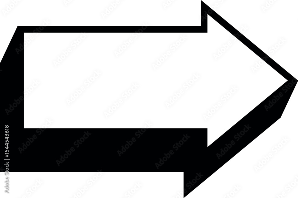 Poster illustration of right arrow graphic vector illustration with shadow effect for ui design navigation 