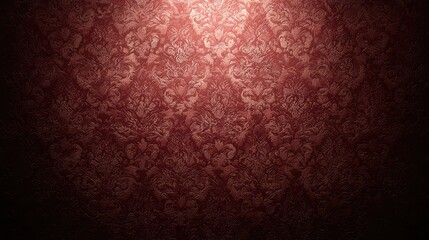 Elegant red damask wallpaper pattern with subtle floral texture and vintage style