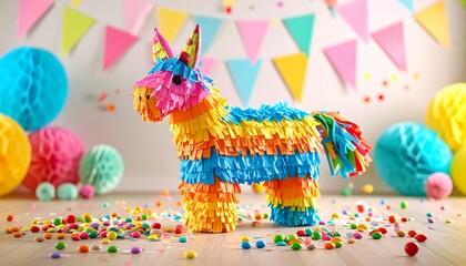 Colorful Party Pinata in a Festive Celebration Setting