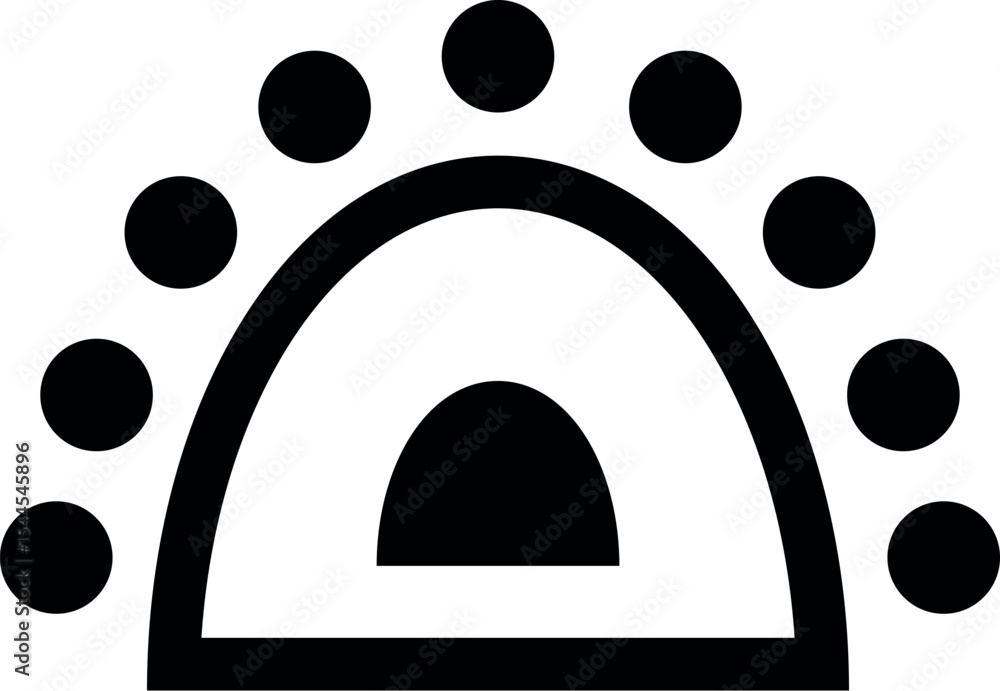 Poster illustration of abstract sun with dots vector art illustration for graphic design and creative proje