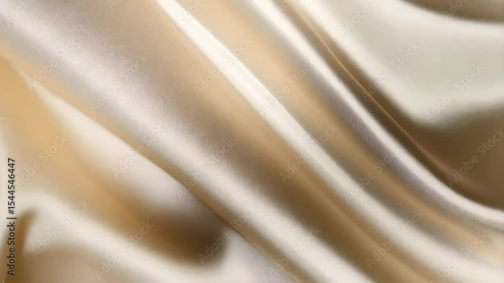 Poster elegant and smooth cream satin fabric with flowing folds and subtle shimmer in soft lighting for lux