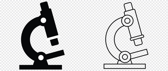 microscope icon, microscope line art - simple line art of microscope, perfect for microscope logos and icons. microscope black silhouette vector, microscope icon clip art.