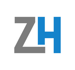 ZH letters design with gray and blue color