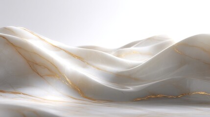 Abstract 3D landscape of luxurious white and gold marble
