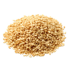Fototapeta premium Pile of healthful sesame seeds, culinary ingredient and flavoring, nutritious staple on transparent background