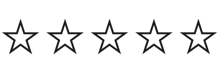 Obraz premium Simple black outline star icon. five-pointed star icon and favorite icon.