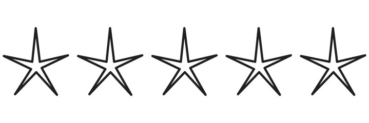 Simple black outline star icon. five-pointed star icon and favorite icon.