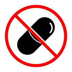 No Drug Sign Icon, Simple Icon Vector Design, best used for presentation, application, web and banner