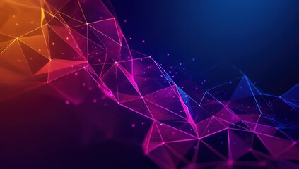 Vibrant gradient polygons create a visually appealing network design wallpaper with futuristic appeal.