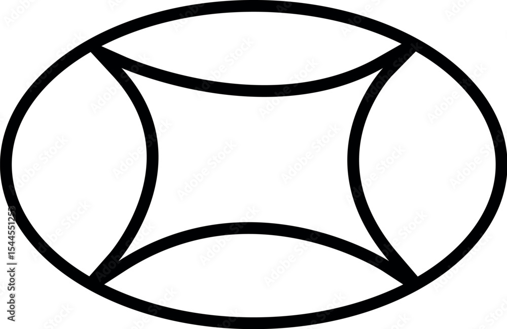 Poster illustration of abstract oval shape vector design for logo or icon with geometric elements in minima
