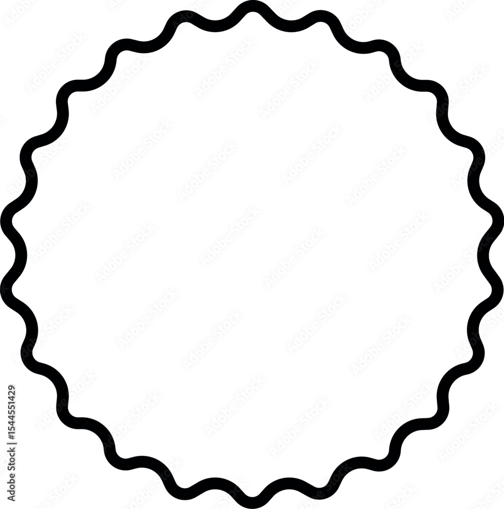 Poster illustration of wavy circle outline vector shape design element for graphic design projects and crea