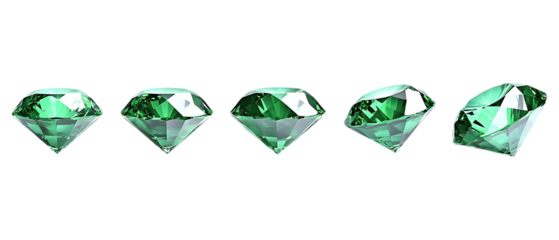 Pack Collection Emerald Gemstones Sparkling Green Diamonds Luxury Jewelry Assets set against transparent background