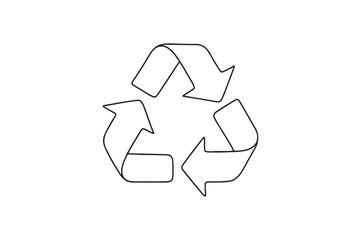 Recycle symbol continuous one line drawing minimalism design