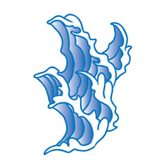 Japanese wave asset for graphic design tattoo