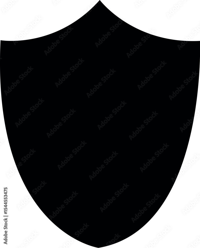 Poster illustration of vector shield graphic design element for security and protection icon in black and w