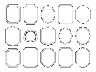 Ornate Label Frame Set. Vintage Decorative Border Collection